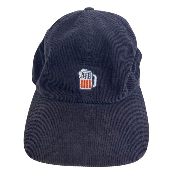 Rowdy Gentleman Other - Rowdy Gentleman To Good Times Corduroy Strapback Hat Blue Beer Mug USA Flag